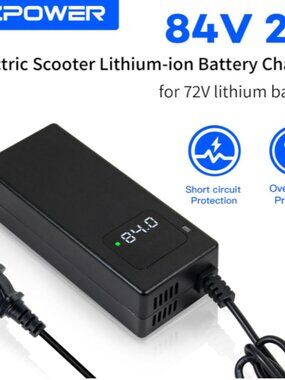 NEW 84V 2A 16s 72v Replacement Smart Charger GX16-3  3 Prong Inline Female Plug